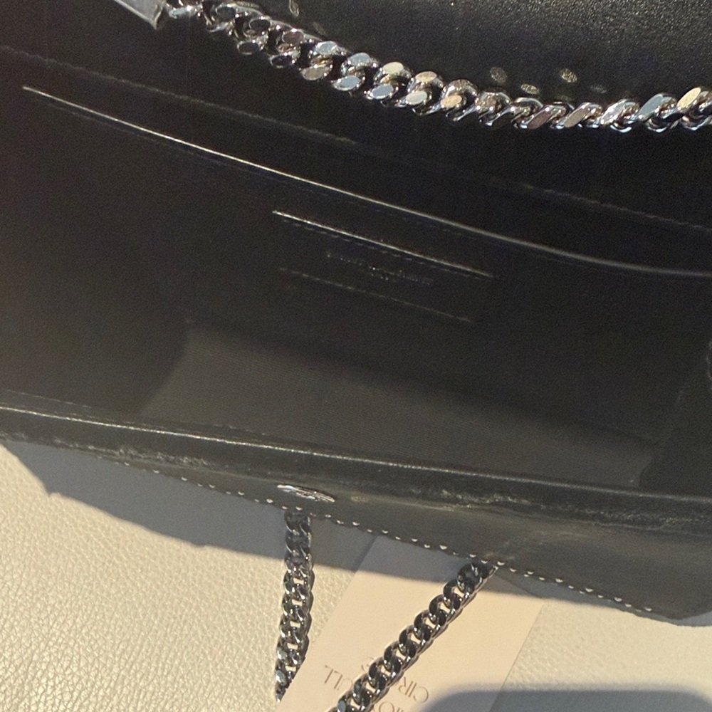 Saint Laurent Black Velvet Crossbody Bag with Crystal Accents - Picture 7 of 10